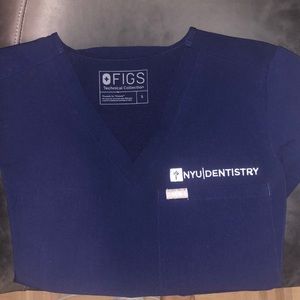 NYU Dentistry embroidered FIGS one pocket top